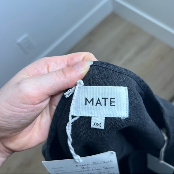 NWT MATE The Label 100% Organic Linen Black Tunic Short Sleeve Midi Dress - Picture 15 of 16